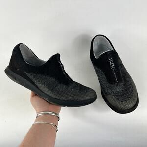 Kizik slip on athletic sneakers us mens size 11 black grey hands free minimalist